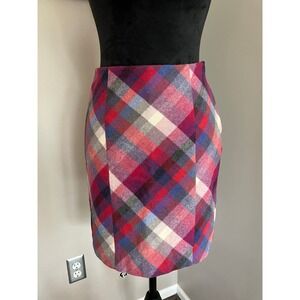 H&M Plaid wool blend mini skirt‎ womens multicolor size 6